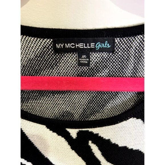 My Michelle Girl's Zebra Sweater Dress, size medium - Picture 4 of 7